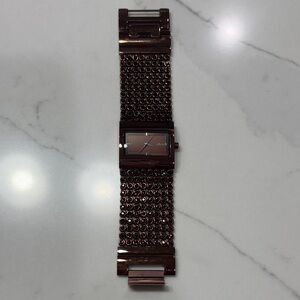DKNY Glossy Brown Mesh Watch